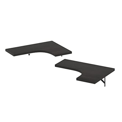 L-Shaped Set of 2 Corner Wall Shelf, Wall Mounted Shelves, Corner Floating Shelf, Floating Shelves for Wall, for Bedroom, Bathroom, Living Room, Espresso