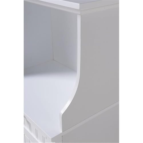 OS Home and Office Furniture 23.5" Wood Microwave/Coffee Maker Cabinet in White