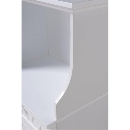 OS Home and Office Furniture 23.5" Wood Microwave/Coffee Maker Cabinet in White