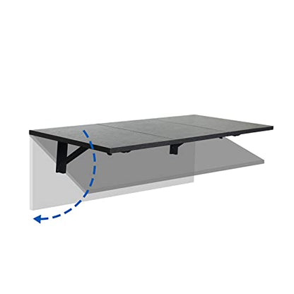 Folding Wall Desk, Wall Desk Fold Down Wall Mounted Desk for Small Space, Floating Desk, Black, 35.4 x 15.8 inch, Large