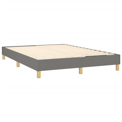 Full Size Upholstered Bed Frame, Modern Dark Gray Fabric Platform Bed with Durable Engineered Wood Support, Easy Assembly Foundation, Stylish Bedroom Furniture - size: Full