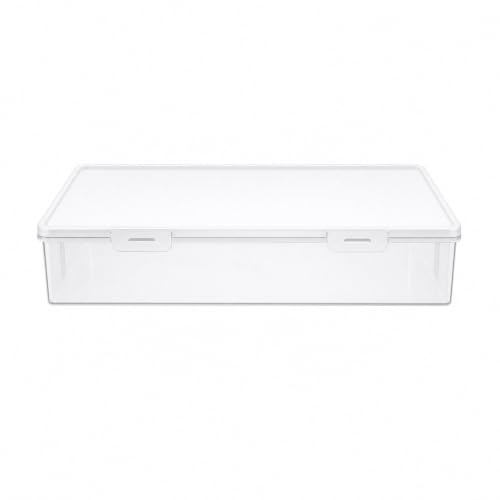 Clear Under Bed Storage Box with Lid, Low Profile Ultra Thin Plastic Storage Container, Stackable Flat Underbed Organizer for Clothes, Bedding, Toys, Shoes, 3 Sizes for Bedroom Dorm Apartment (Small)