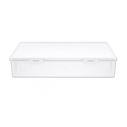 Clear Under Bed Storage Box with Lid, Low Profile Ultra Thin Plastic Storage Container, Stackable Flat Underbed Organizer for Clothes, Bedding, Toys, Shoes, 3 Sizes for Bedroom Dorm Apartment (Small)