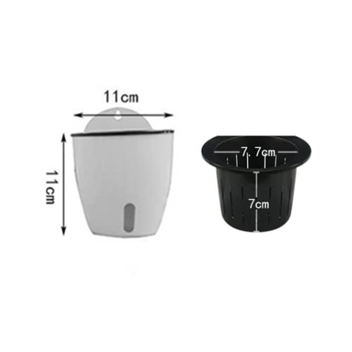 5 Pack Visible Water Level Self Watering Planter with Inner Pot,Hanging Planters,Wall Mounted Plants Holder,Small Flower pots Indoor Out Flowerpot with 5 Hooks for All House Plants (White) - size: 4.25 Inch