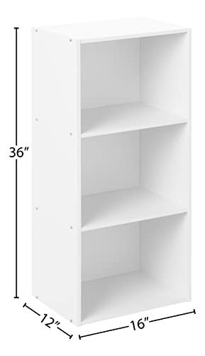 HODEDAH IMPORT Bookcase - color: White, size: 3-Shelf