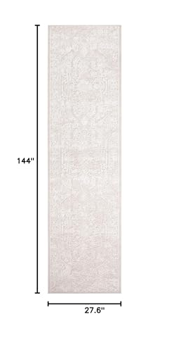 SAFAVIEH Reflection Collection Runner Rug - 2'3" x 12', Cream & Ivory, Non-Shedding & Easy Cleaning, Ideal for Living Room, Bedroom (RFT665D) - color: Creme/Ivory, size: 2'3" x 12' (Runner)