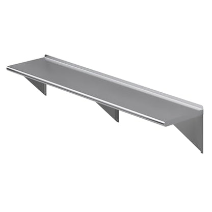 AmGood 16 in. x 72 in. Stainless Steel Wall Shelf | NSF | Metal Shelving | Garage, Laundry, Storage, Utility Room | Restaurant, Commercial Kitchen - size: 16 in. x 72 in.