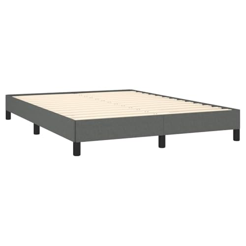 Dark Grey Queen Upholstered Platform Bed 61"x81.1"x9.8", Fabric & Wood, Low Profile, Easy Assembly - color: Grey-a, size: Queen