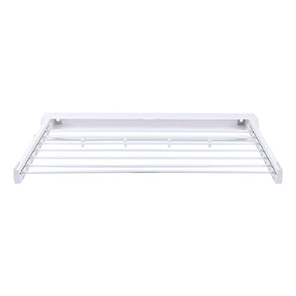 Gdrasuya10 Clothes Drying Racks,Wall-Mounted Retractable Clothes Hanger for Laundry Dryer Room,Rod Laundry Clothes Storage Drying Rack Folding Retractable Dryer Hanger White