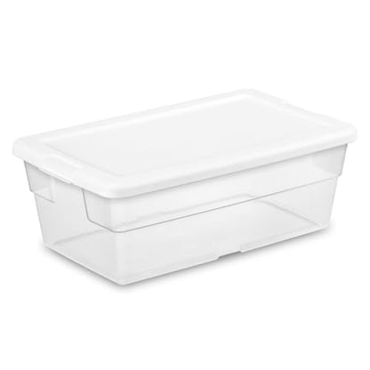 Sterilite 36-Pack 6 Quart Storage Box, Stackable Clear Plastic Bins with Snap-On Lids - Heavy-Duty Organizing Containers for Closet, Bathroom, and Office - size: 6 Quart, style: 36 Pack