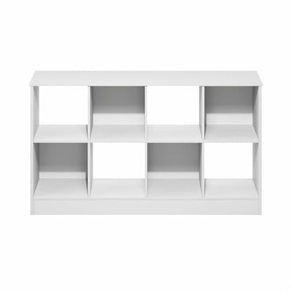 Furinno Jensen Book Shelf, 8-Cube Farmhouse Bookshelf, Display Bookcase, 11.8 x 47.6 x 26.8, for Living Room, Bedroom, Home Office, White - color: White, size: 8-Cube Farmhouse