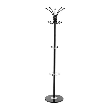 VEVOR Freestanding Coat Rack, Metal Coats Rack Stand with Umbrella Holder, Stable Marble Base & 14 Hooks, Hall Coat Tree for Entryway, Bedroom, Living Room, Stylish Coats Hanger for Hats, Scarves, Bag - style: with Umbrella Holder