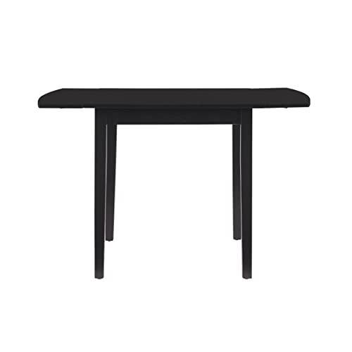 Linon Torino Black Wood 30" Square Drop Leaf Table - 30" X 48" Fully Extended - color: Black