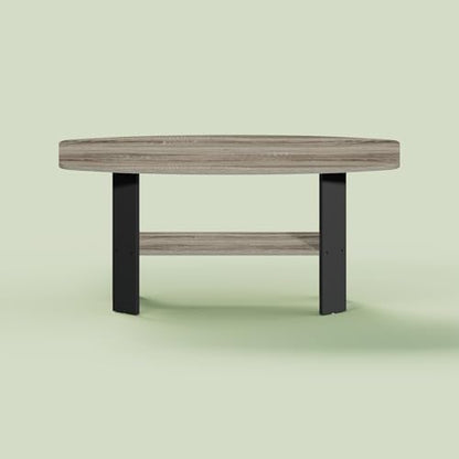 Ipoh Coffee Table, Side Table with Storage Spaces for Small Spaces, Living Room, Olive Oak/Black - color: Olive Oak/Black