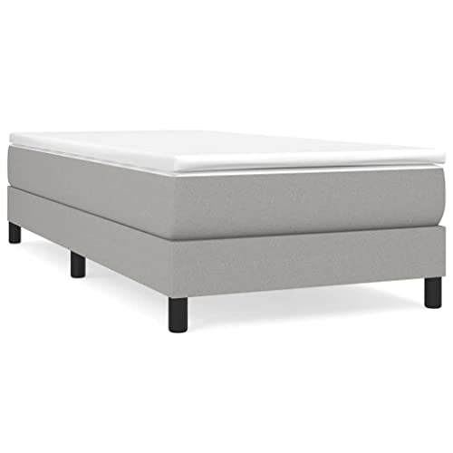 Twin XL Bed Frame, Light Grey Fabric Upholstered Platform Bed Frame with Sturdy Plywood Support, Modern Matte Finish Mattress Foundation for Bedroom and Guest Rooms - color: Grey, size: Twin XL