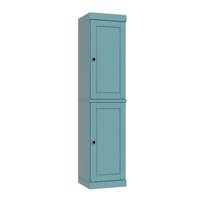 Solid Wood Kitchen Pantry - Narrow Storage Cabinet - Raised Panel Doors, Adjustable Shelves, Aqua, 16.5" Wide x 71.5" Tall, 100% Eco-Friendly Wood, Modular Pantry Cabinet Systems - color: Aqua, style: Raised Panel Doors