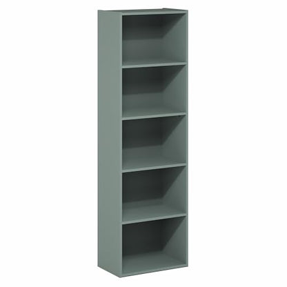 Furinno LUDER Book Shelf, 5-Tier Bookshelf, Bookcase with Open Shelves, 9.4 x 15.8 x 52, Easy Assembly, for Living Room, Bedroom, Home Office, Sage Green - color: Sage Green, size: 5-Tier