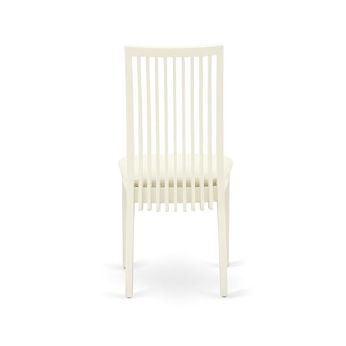 East West Furniture ANIP3-LWH-C 3 Piece Kitchen Table Set for Small Spaces Contains a Round Dining Table with Pedestal and 2 Linen Fabric Dining Room Chairs, 36x36 Inch, Linen White - color: Anip3-lwh-c