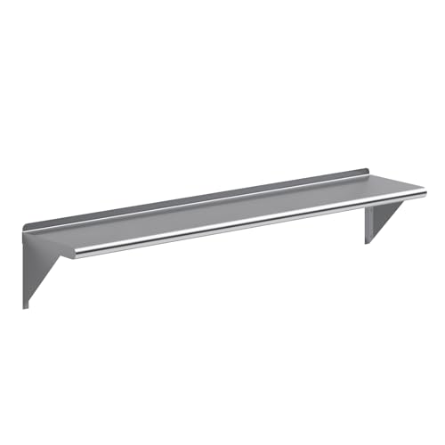 AmGood 60" Long X 12" Deep Stainless Steel Wall Shelf | NSF Certified | Appliance & Equipment Metal Shelving | Kitchen, Restaurant, Garage, Laundry, Utility Room - size: 60" Long X 12" Deep