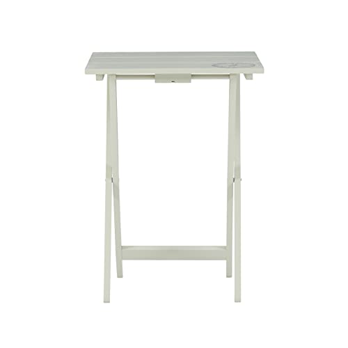 Linon Home Décor Atlas Compass Set Tray Table, Gray - color: Light Gray