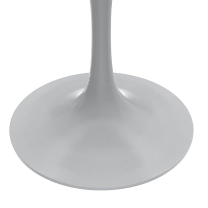 LeisureMod Verve Modern Round Dining Table,Tabletop with Pedestal Base, Contemporary Kitchen & Dining Room Table, Mid-Century Breakfast Nook Table (White Base, Dark Maple) - color: Dark Maple Wood, size: 27 inch Wide