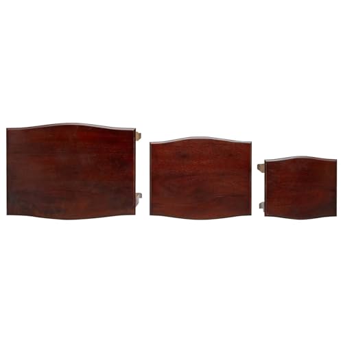 3 pcs Wooden Nesting Side Tables, Space Saving Design Stacking Side Table for Living Room Bedroom, Brown,-226 - color: Brown