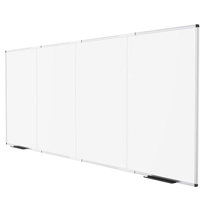 VIZ-PRO Large Magnetic Dry Erase Whiteboard, 120 x 48 Inches, Foldable | Silver Aluminum Frame, 10' x 4' Wall-Mounted White Board with Marker Tray for School Office and Home - size: 120"W x 48"H