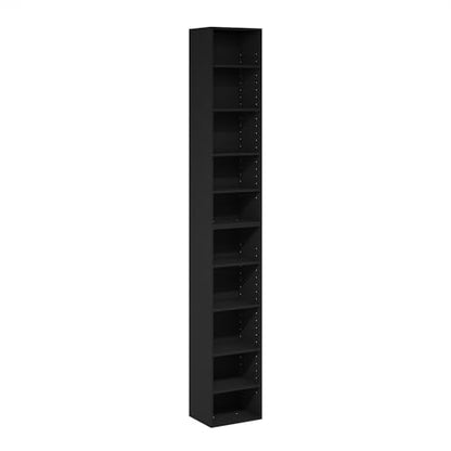 Furinno PASIR Book Shelf, 10-Tier Bookshelf, Bookcase with Open Shelf, 9.2 x 11.8 x 78.7, for Living Room, Bedroom, Home Office, Blackwood - color: Blackwood, size: 10-Tier, 12-Inch Width