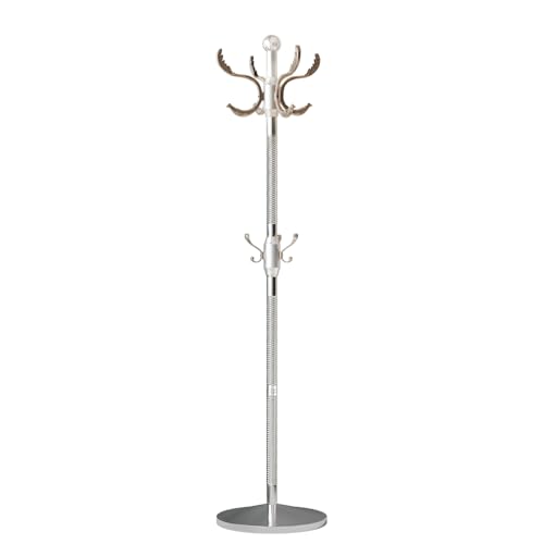 Metal Coat Rack Stand Coat Rack Freestanding with 12 Hooks,Silver | Sturdy Heavy Duty Modern Coats Tree for Bags Clothes Hall Tree Hats Hanger Holder Stand for Entryway Bedroom Hallway Office - color: Silver Cyan with 12 Hooks