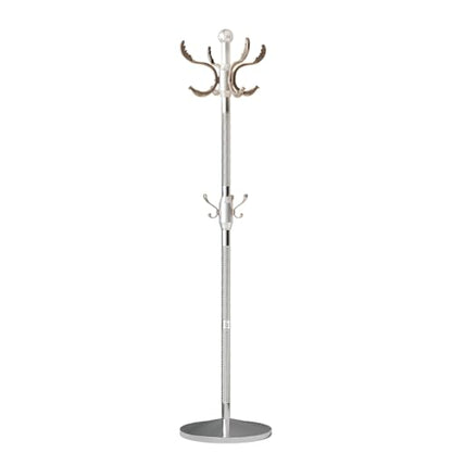 Metal Coat Rack Stand Coat Rack Freestanding with 12 Hooks,Silver | Sturdy Heavy Duty Modern Coats Tree for Bags Clothes Hall Tree Hats Hanger Holder Stand for Entryway Bedroom Hallway Office - color: Silver Cyan with 12 Hooks