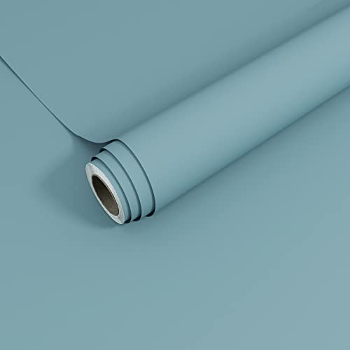 VEELIKE 15.7''x118'' Ocean Blue Wallpaper Peel and Stick Thickening Self Adhesive Blue Contact Paper Waterproof Decorative Vinyl Film for Walls Countertops Cabinets Shelf Drawer Liners Bedroom Kitchen - color: Ocean Blue, size: 15.7" x 118"