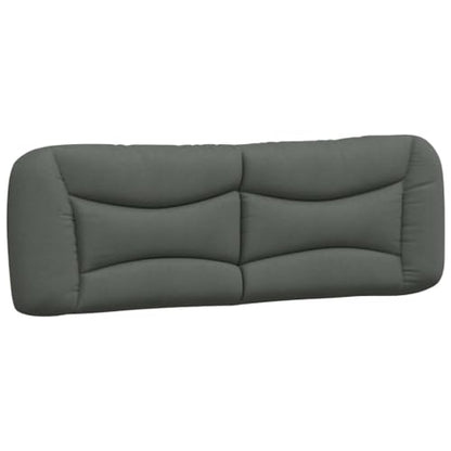 Wall Mounted Headboard Cushion, Dark Grey Upholstered Backrest Pillow for Bedroom Reading, Striped Waveform Fabric Bed Head Support, 61 x 19 Inch - size: 60.2" & 1
