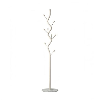 OffWhite Tree Meta Coat Rack with Marble Base Freestanding Hall Tree | Multi-Hook Entryway Organizer for Hallway, Bedroom, Living Room (Off-White) - color: Off-White