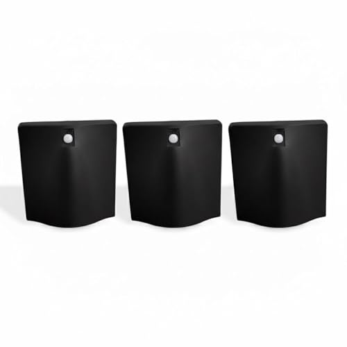 LED Outdoor Wall Sconce, Mini Square Black Porch Light, 3P | Emergency Battery, UNVOLT 120 277VAC, Full Cutoff LED Outdoor Wall Light, IP65, 9W 600 Lumens, Die Cast Aluminum Housing - color: Black, size: 3