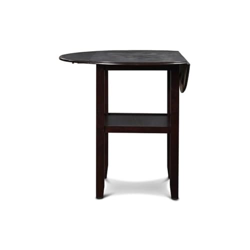 New Classic Furniture Gia 3-Piece Drop Leaf Counter Table Set with 2 Chairs, 42-Inch, Ebony - color: Ebony, size: Counter Set