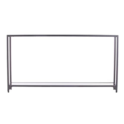 SEI Furniture - Bergen Narrow Console Table - Silver - Transitional Design, Metal and Glass - Ideal for Entryway, Living Room (CM3656) - color: Silver