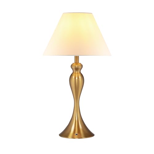 O'Bright Ember Cordless Table Lamp – Rechargeable, Touch Dimmable, Battery Operated, E26 LED Bulb, Type-C Fast Charging, Portable Lamp for Bedroom, Living Room, Office, Antique Brass - color: Antique Brass