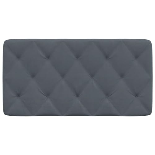 Wall-Mounted Headboard Cushion, 40.2-inch Velvet Upholstered Backrest Pillow for Single Bed, Removable Cover, Dark Grey Soft Reading Support for Bedroom Decor - size: 40.2 in