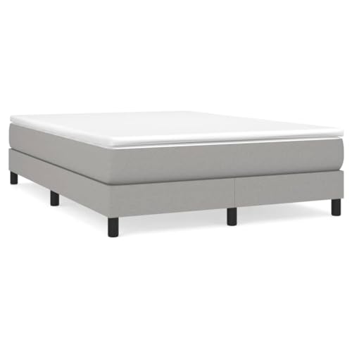 Queen Upholstered Fabric Platform Bed Frame, Textured Finish, Modern Light Grey Low Profile Bed Base, Durable Plywood Wood Slat Support, Bedroom Furniture, Easy Assembly - color: Grey, size: Queen