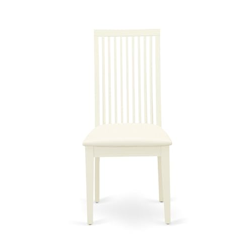 East West Furniture ANIP3-LWH-C 3 Piece Kitchen Table Set for Small Spaces Contains a Round Dining Table with Pedestal and 2 Linen Fabric Dining Room Chairs, 36x36 Inch, Linen White - color: Anip3-lwh-c