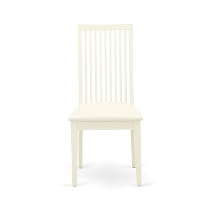 East West Furniture ANIP3-LWH-C 3 Piece Kitchen Table Set for Small Spaces Contains a Round Dining Table with Pedestal and 2 Linen Fabric Dining Room Chairs, 36x36 Inch, Linen White - color: Anip3-lwh-c