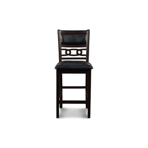 New Classic Furniture Gia 3-Piece Drop Leaf Counter Table Set with 2 Chairs, 42-Inch, Ebony - color: Ebony, size: Counter Set