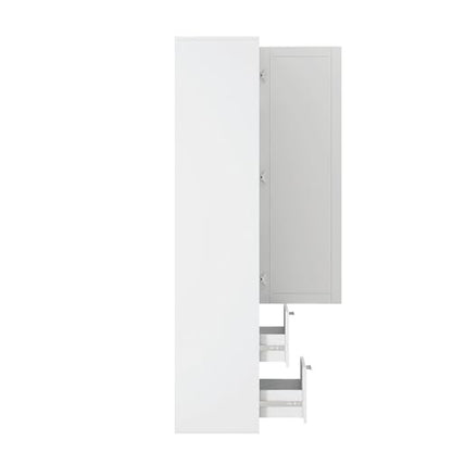 roomfitters Kitchen Pantry Storage Cabinet with 2 Drawers Tall Wooden Narrow Food Cupboard Bathroom Linen Tower, White