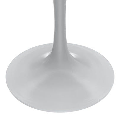 LeisureMod Verve Modern Dining Table with a 36" Round Sintered Stone Tabletop and White Steel Pedestal Base for Kitchen and Dining Room, Black - color: Black Stone, size: 36 inch Wide