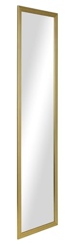13x49 Gold Full Length Mirror Over The Door, Wall Mounted Full Body Mirror, Door Hanging Metal Aluminum Alloy Frame Dressing Mirror for Bedroom, Living Room, Entryway, Gold