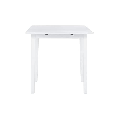 Linon Torino White 30" Square Drop Leaf Table - 30" X 48" Fully Extended - color: White