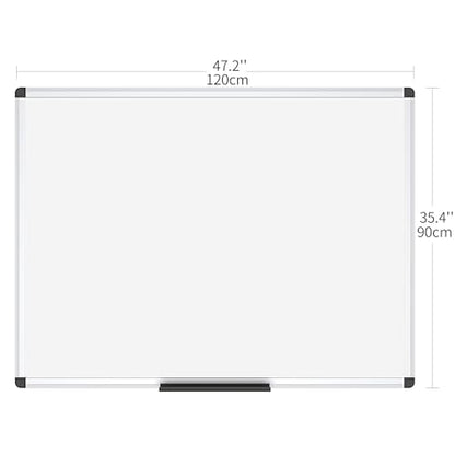 VIZ-PRO Magnetic Whiteboard/Dry Erase Board, 48 X 36 Inches, Silver Aluminium Frame - size: 48"W x 36"H