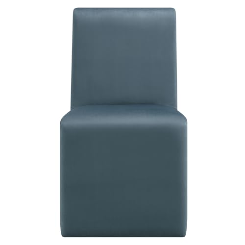 Modway Emory Upholstered Dining Side Chair in Cadet Blue - Single Armless Slipper Chair - Padded Performance Velvet Accent for Dining Room, Kitchen - color: Cadet Blue