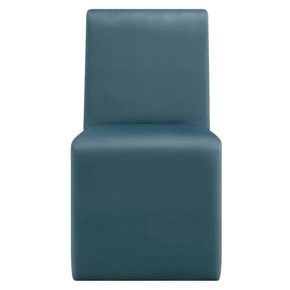 Modway Emory Upholstered Dining Side Chair in Cadet Blue - Single Armless Slipper Chair - Padded Performance Velvet Accent for Dining Room, Kitchen - color: Cadet Blue
