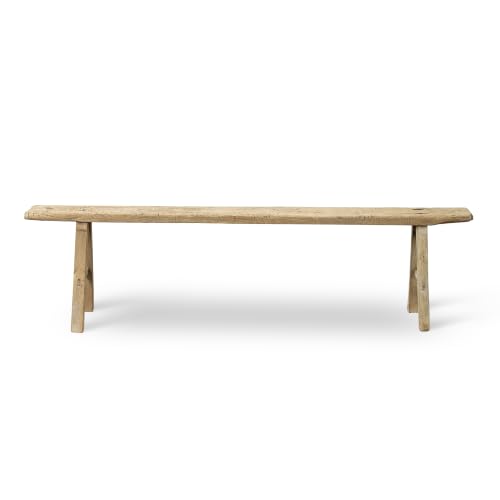 Artissance Vintage Reclaimed Wooden Noodle Bench, 6–7 ft Long, Handcrafted Rustic Solid Wood Bench, Perfect for Both Indoor and Outdoor, Bedroom, Patio, Entryways - size: 20H x 75W x 6L
